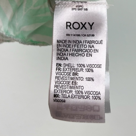 NWT Roxy Sea Fog Palm Print Sleeveless Floral Crop Top - Picture 7 of 7